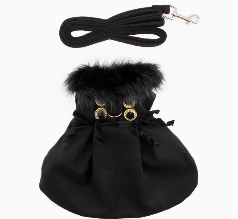 Fur Collar Harness Dress
