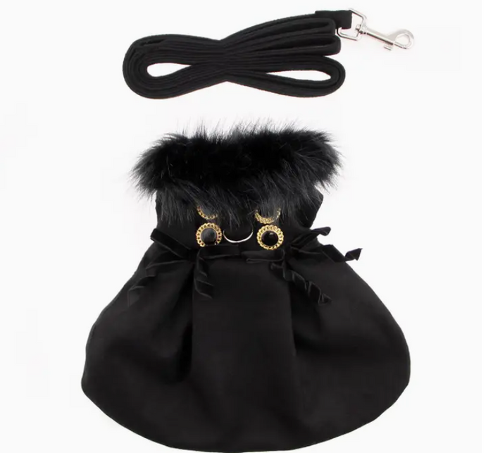 Fur Collar Harness Dress